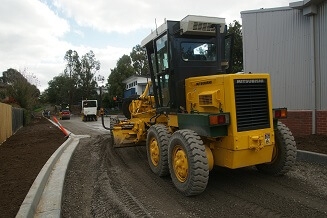 Road Grader, Kingswood College road surfacing project